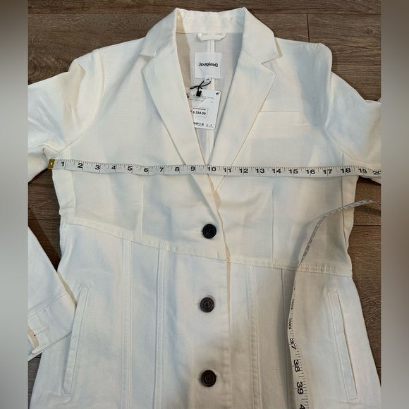 Desigual Hybrid Denim Blazer – Off-White Linen-Cotton Blend (Size 38 / NWT) - Picture 10 of 16